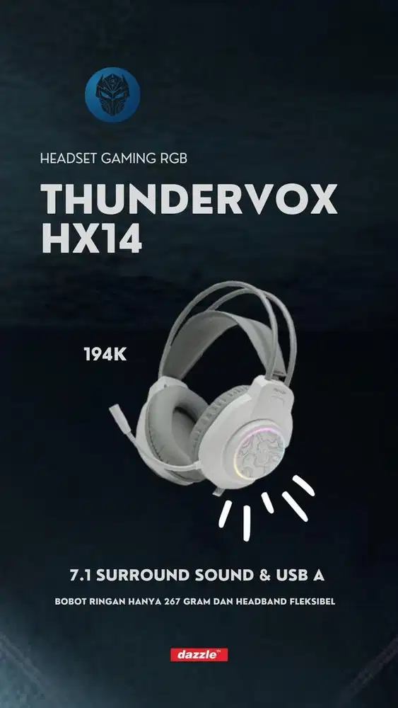 Headset kabel gaming rexus HX14