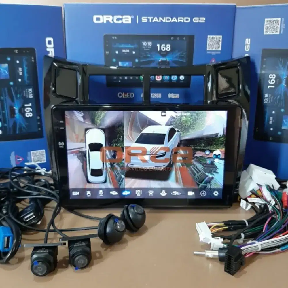 Ples pasang paket kamera 360 + head unit android orca ram 4/128