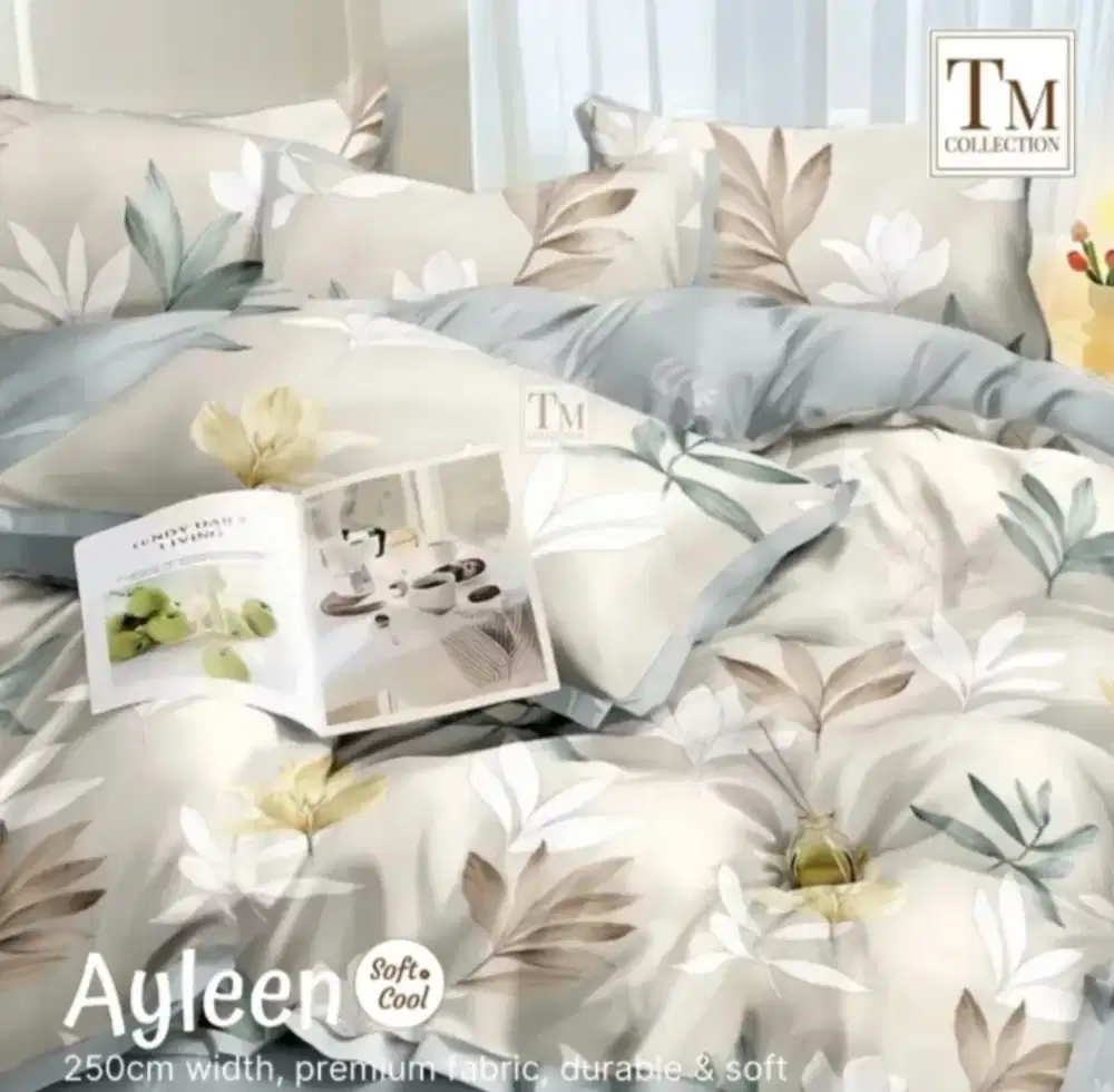 Seprei set bedcover katun premium uk 160