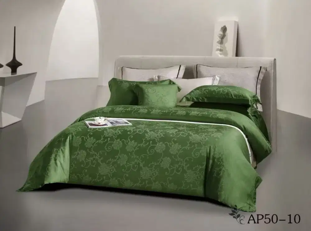Seprai sutra tencel kingkoil warna hijau