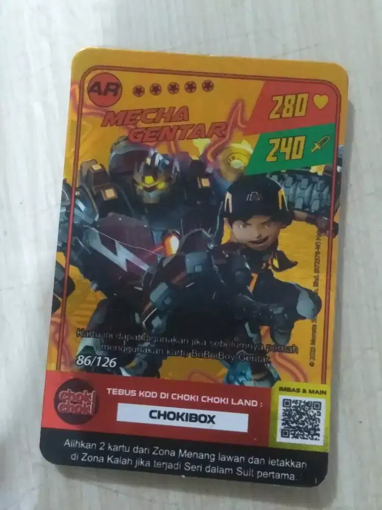 kartu boboiboy langkah