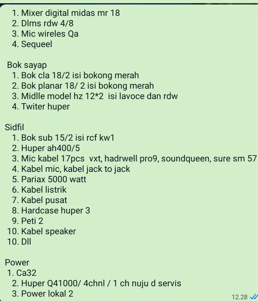 Jual sound system satu set siap pakai