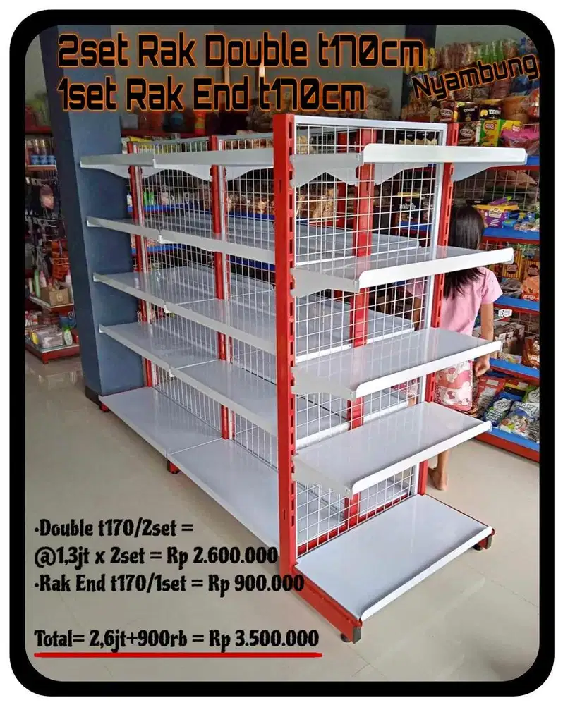 Paket grosir rak murah minimarket t170cm