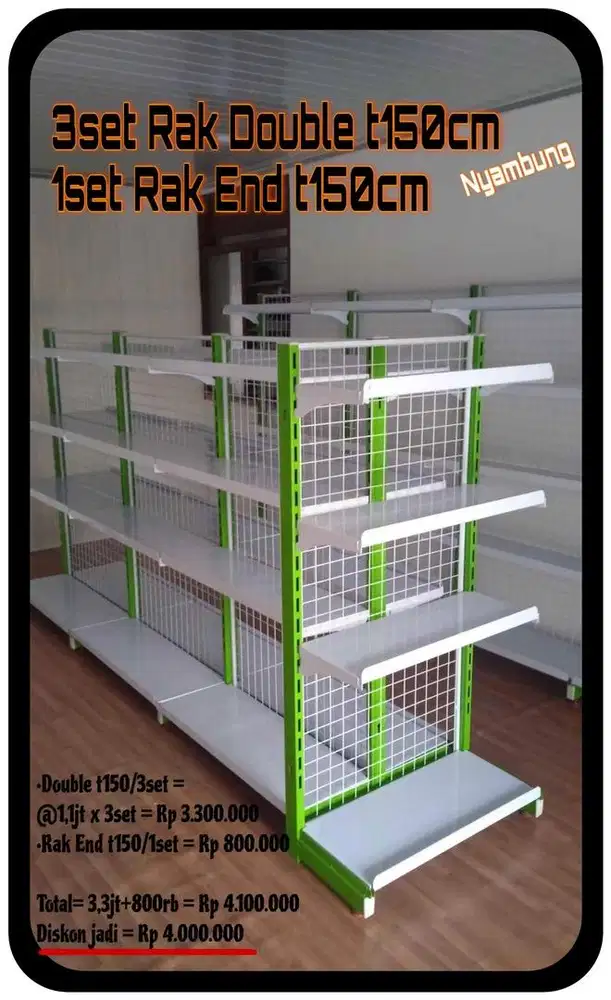 Paket grosir rak murah minimarket t150cm