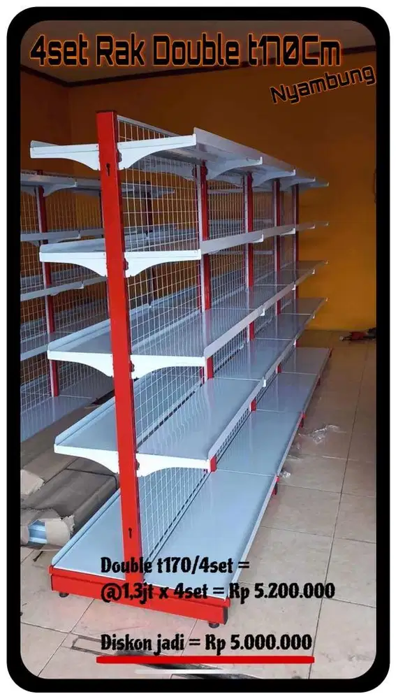 Paket grosir rak murah minimarket t170cm