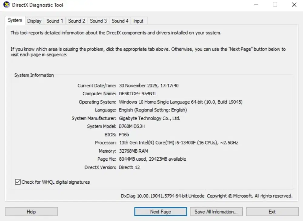 KOMPUTER FULLSET Tanpa Monitor WINDOWS 10 CORE i5-13400F RAM 32Gb