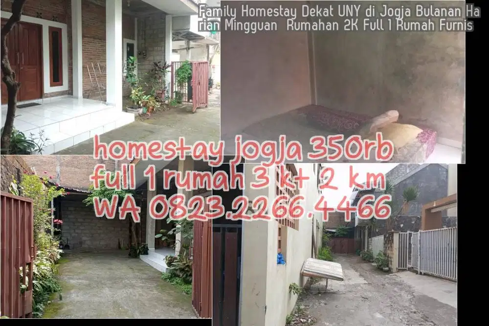 Family Homestay Dekat UNY di Jogja Bulanan Harian Mingguan  Rumahan 2K
