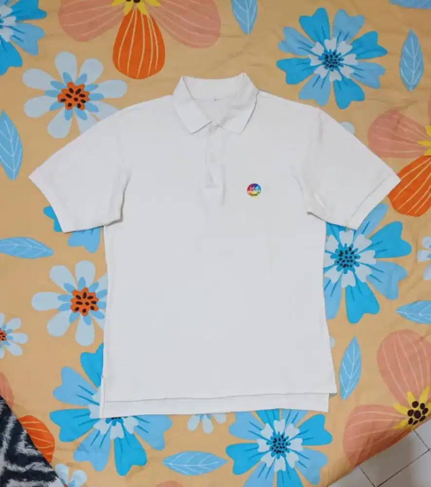 GRATIS Kaos Kerah Lengan Pendek Epson Polo Shirt Putih Size M