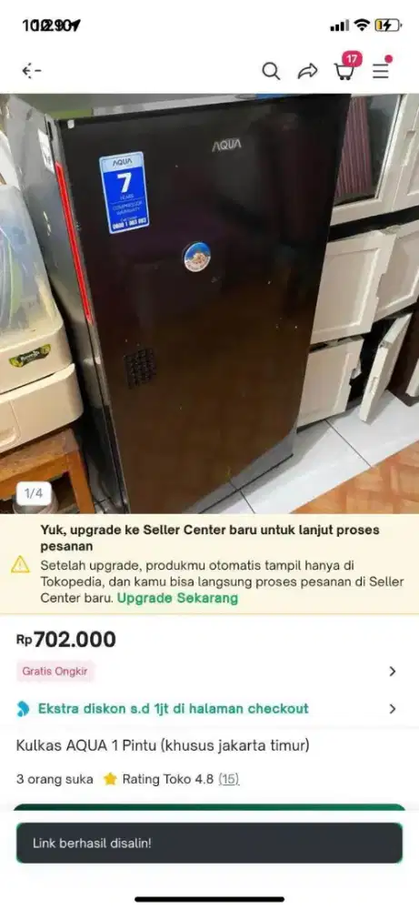 kulkas Aqua 1 pintu NORMAL