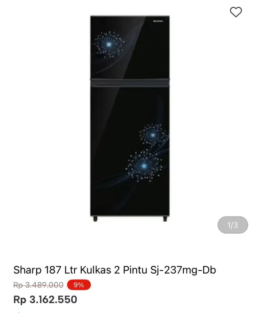 SHARP KULKAS 2 PUNTU SJ-237MG-DB 187LTR