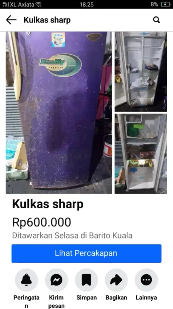 Dijual kulkas sharp