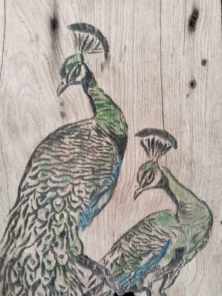 Ukiran lukisan kayu jati utuh