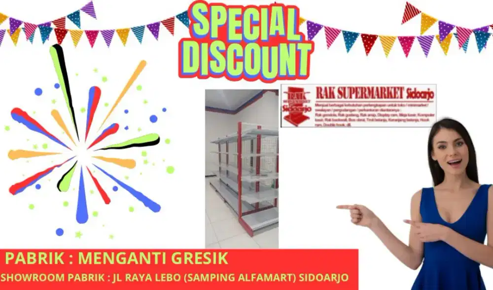 Rak penutup rak gondola minimarket