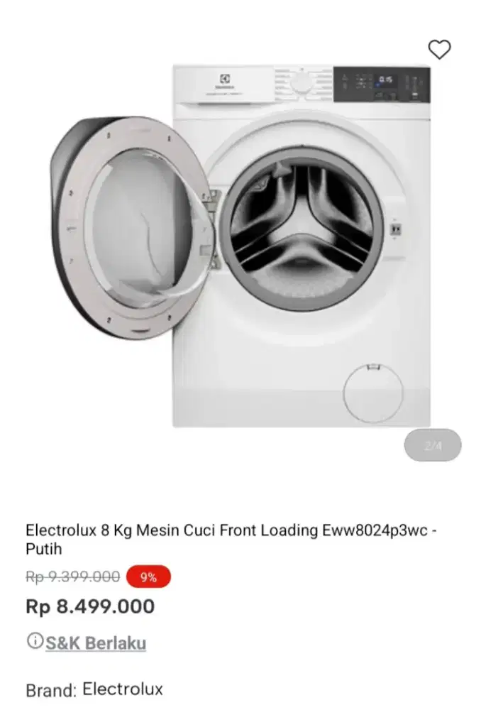 PROMO KREDIT ELECTROLUX 8KG MESIN CUCI FRONT LOADING