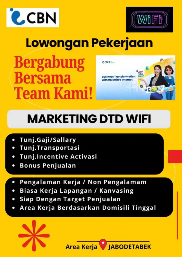 Butuh Cepat - Marketing DTD WiFi Internet
