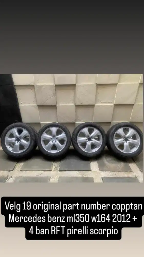 Velg 19 original copotan MB ml350 w164 2012 + ban RFT pirelli scorpio