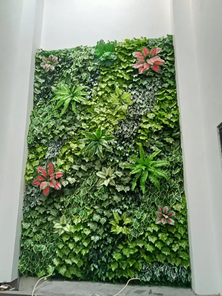 INOVASI TAMAN DINDING,TAMAN VERTICAL GARDEN SINTETIS NYAMAN FULL GREEN