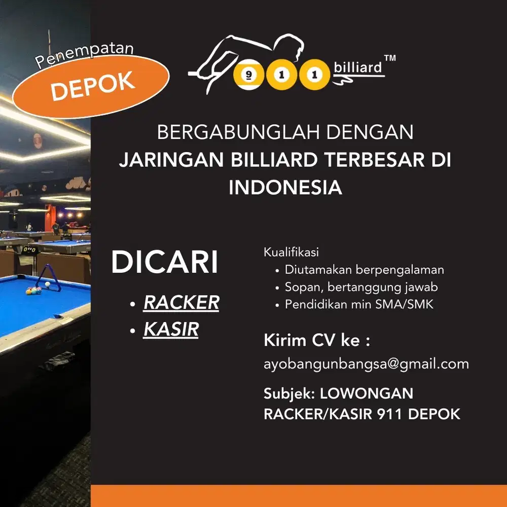 LOWONGAN KASIR RACKER DEPOK