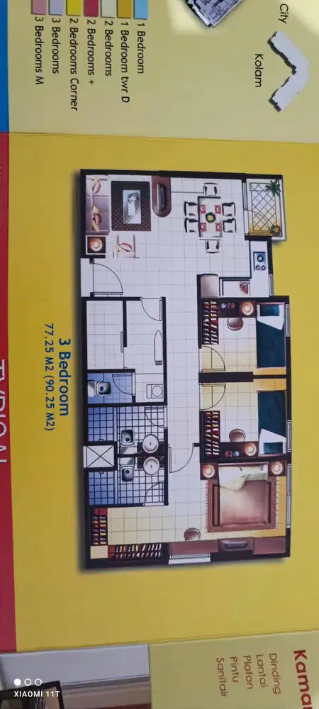 DIJUAL CEPAT!! APARTEMEN MARINA FULL FURNISHED 3BR HARGA DIBAWAH NJOP