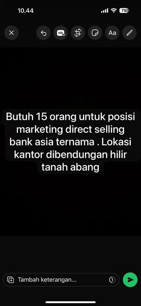 Butuh 15 org marketing direct selling credit card bank asia ternama