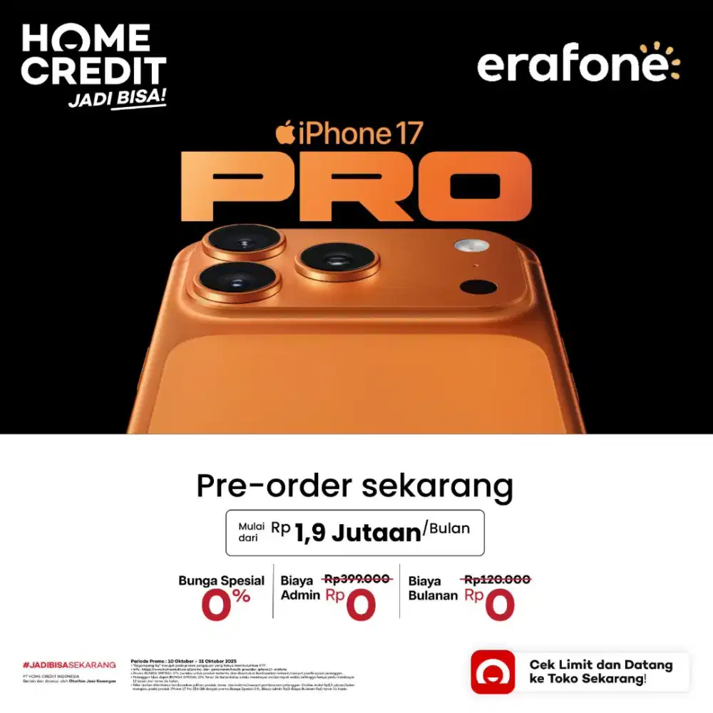 Cicil iphone 17 pro 256gb pakai homecredit
