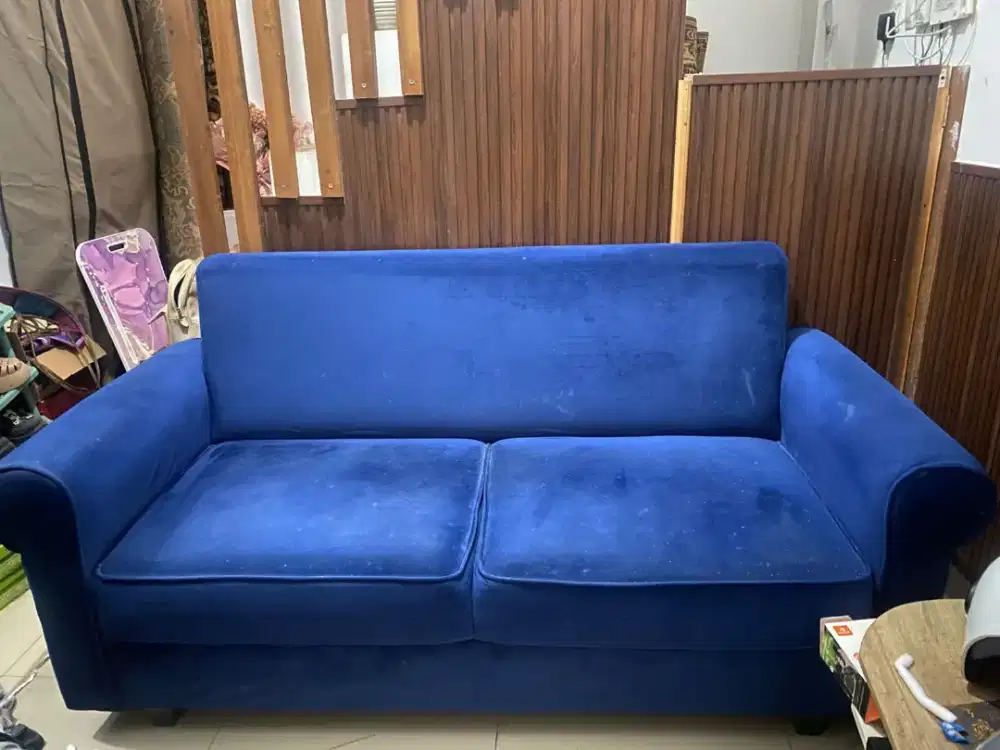Sofa bludru + meja tamu
