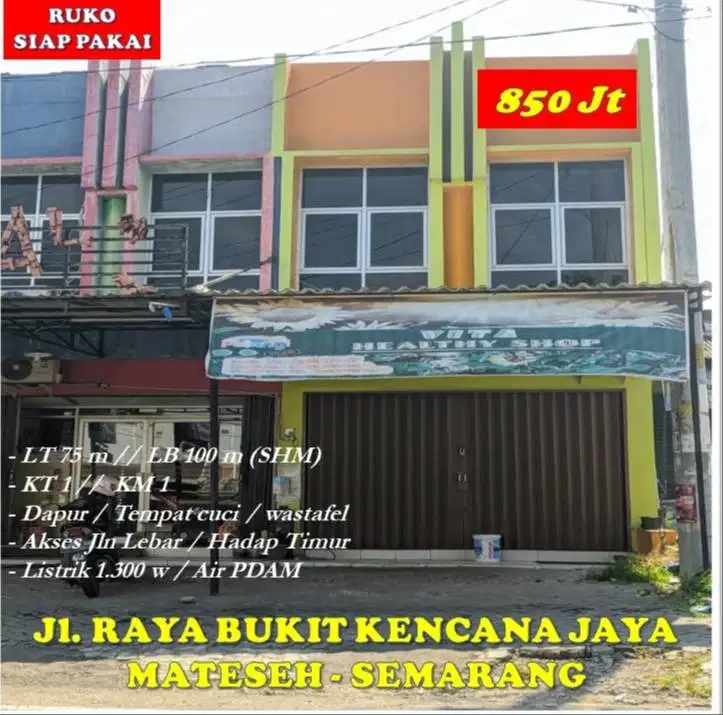 Ruko 2 Lantai Siap Pakai Jl. Raya Bukit Kencana Tembalang Semarang
