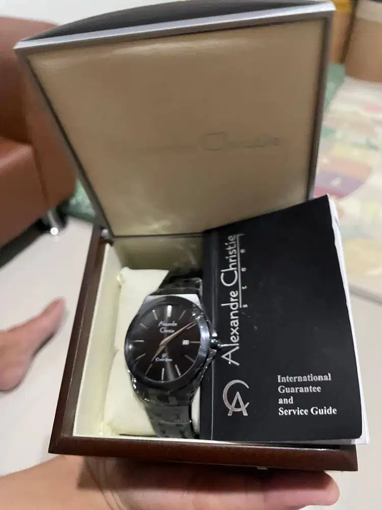 Alexandre Christie AC 8700 MD Black Stainless Steel New Masih Segel