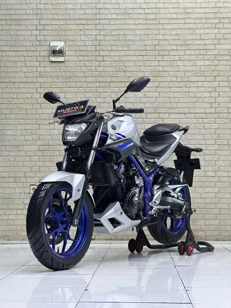 TERFAVORIT‼️ Yamaha MT 25 Old 2015 Naked Silver Biru - Dava Mustika
