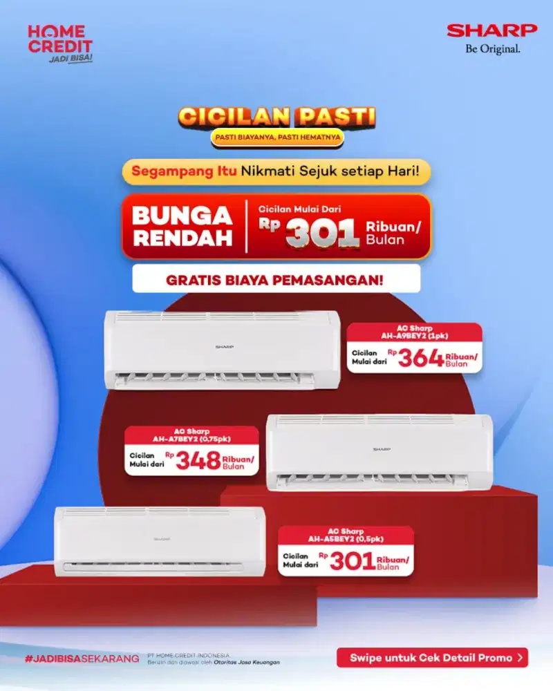 Kredit AC Sharp dengan home credit promo tanpa DP
