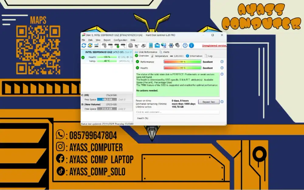 Asus vivobook 16 M1603QA ryzen 5-5600H 16GB/512GB nyala 8jam mulus pol