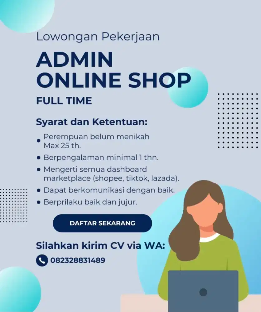 Lowongan Admin Online Shop