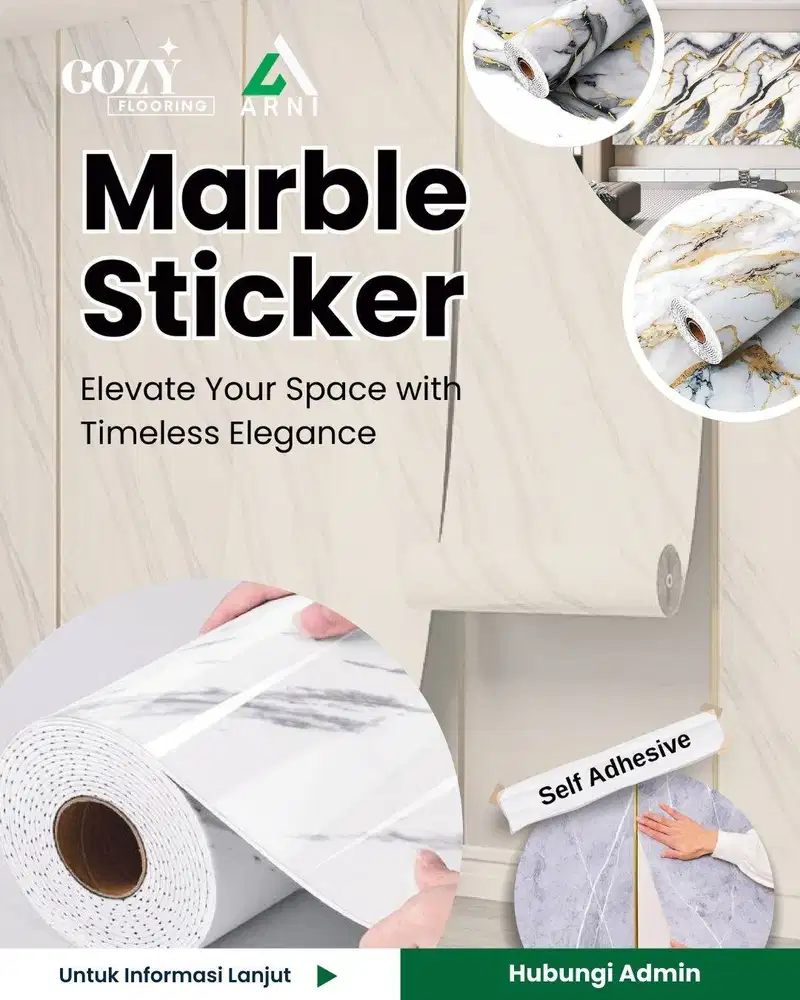 Marble Sticker Dinding | Stiker dekorasi dinding motif marmer 3M