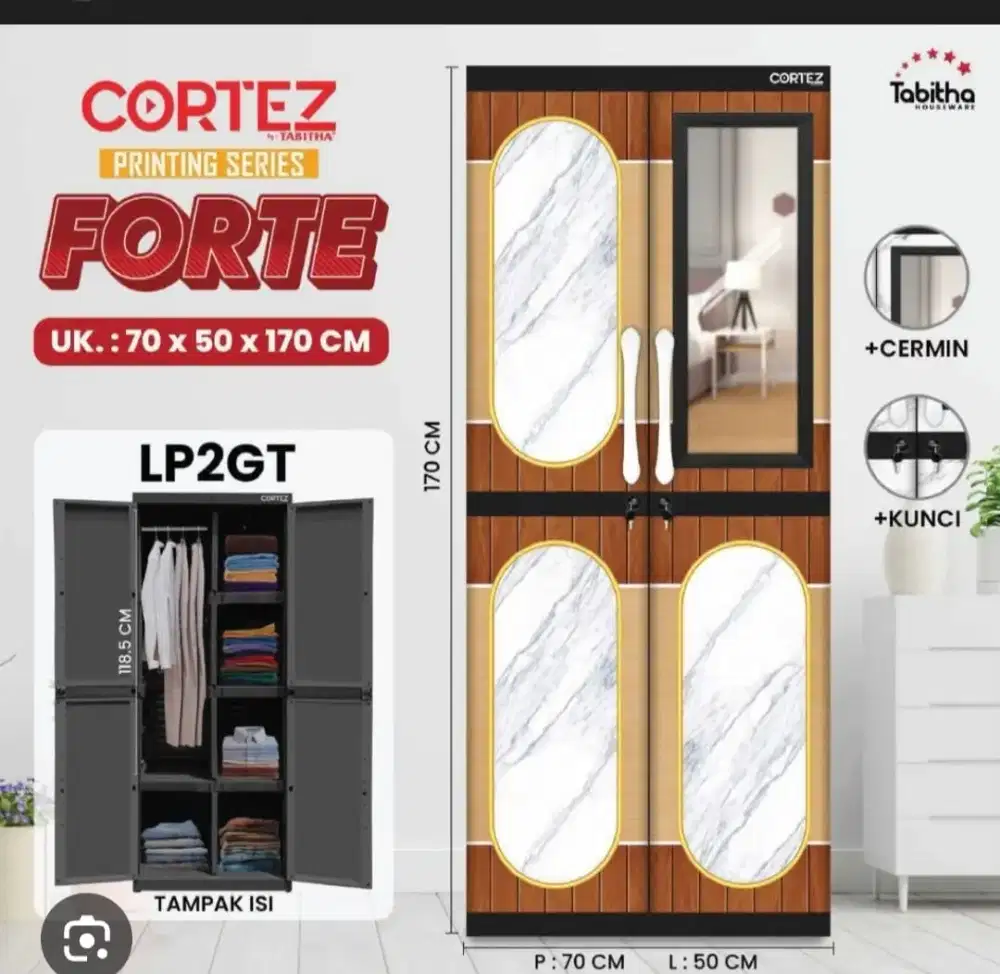 Lemari baju 4 susun gantungan