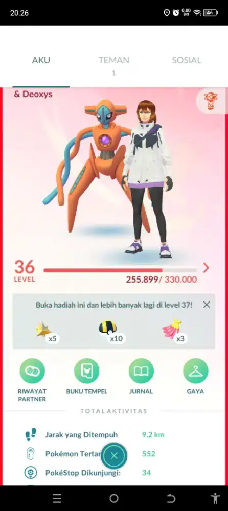 Akun pokemon go level 36 play