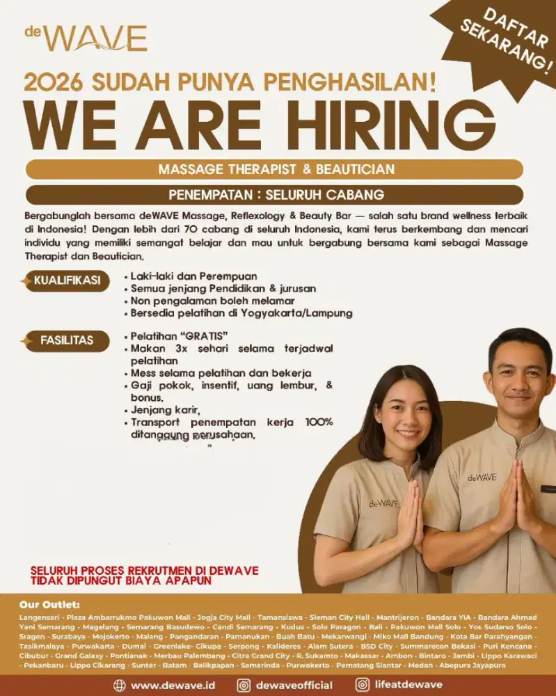 lowongan kerja Therapist Massage