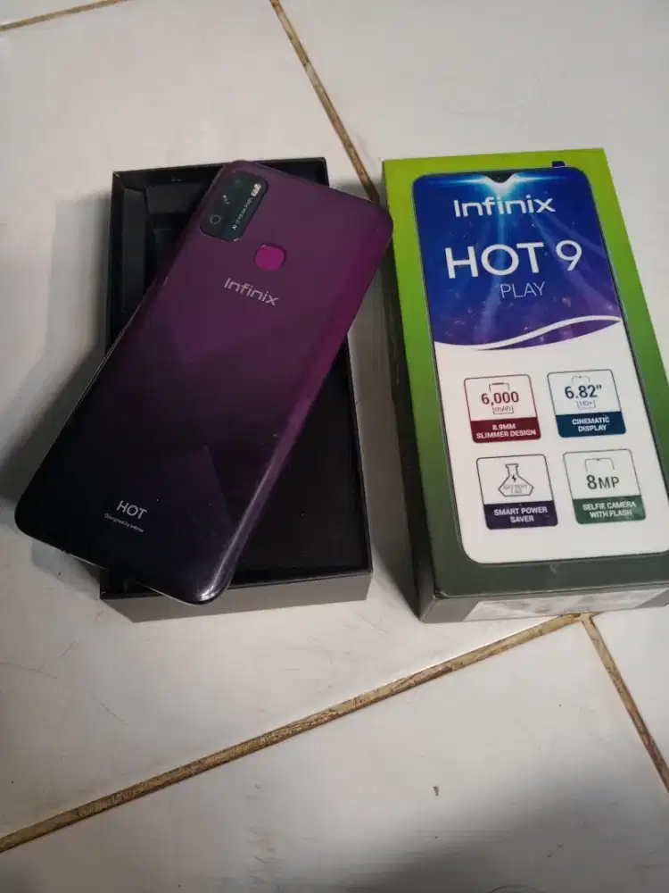 Jual Infinix hot9 play ram4/64 full set