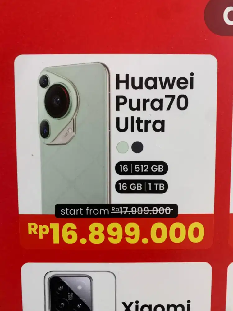 Huawei pura 70 ultra , promo bunga 0% hingga free 1-2 kali cicilan