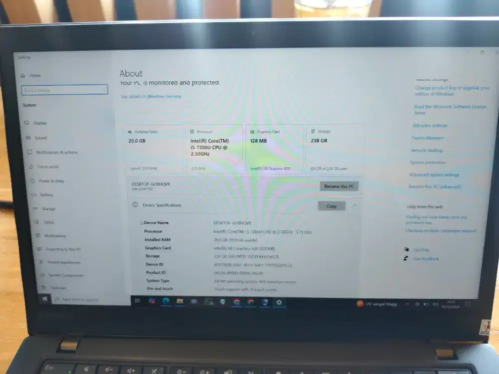 Laptop lenovo thinkpad Core I5 Touchscreen