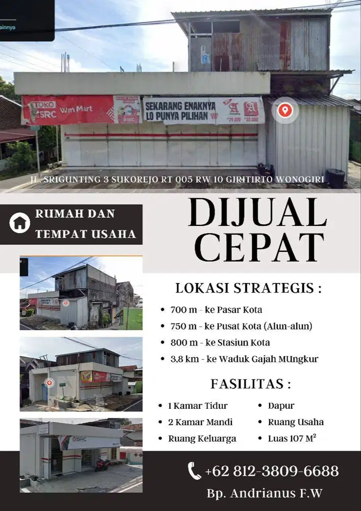 Dijual Rumah dan Toko
