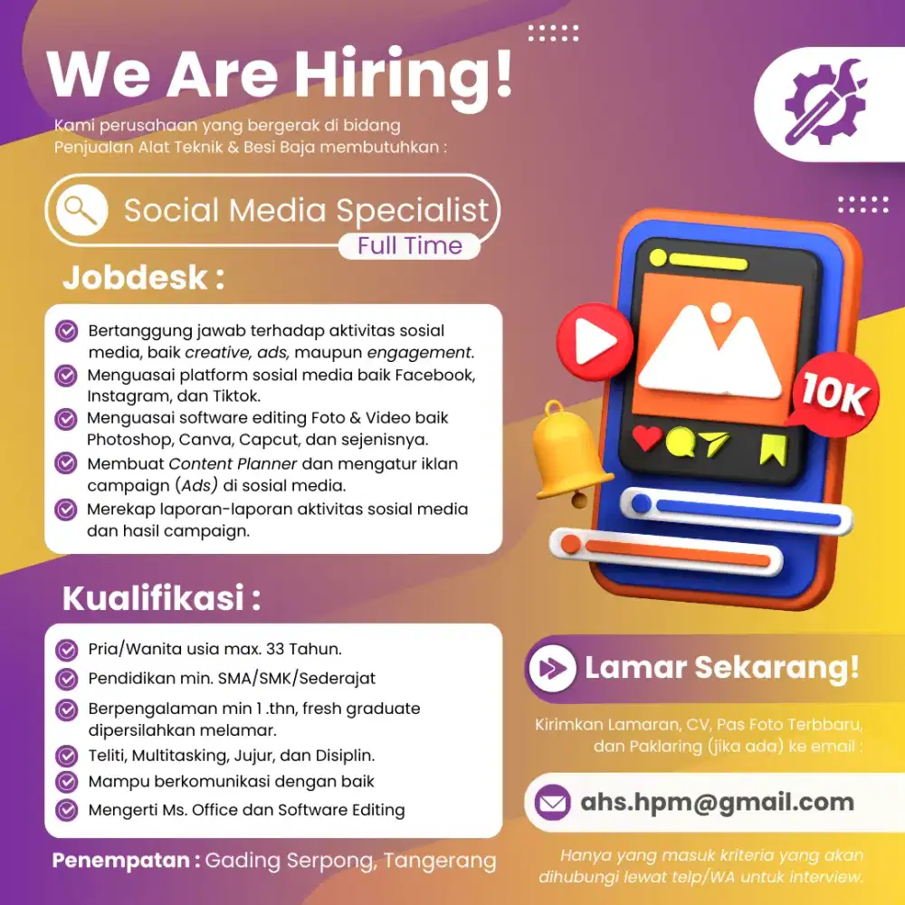 Full Time Sosial Media Specialis