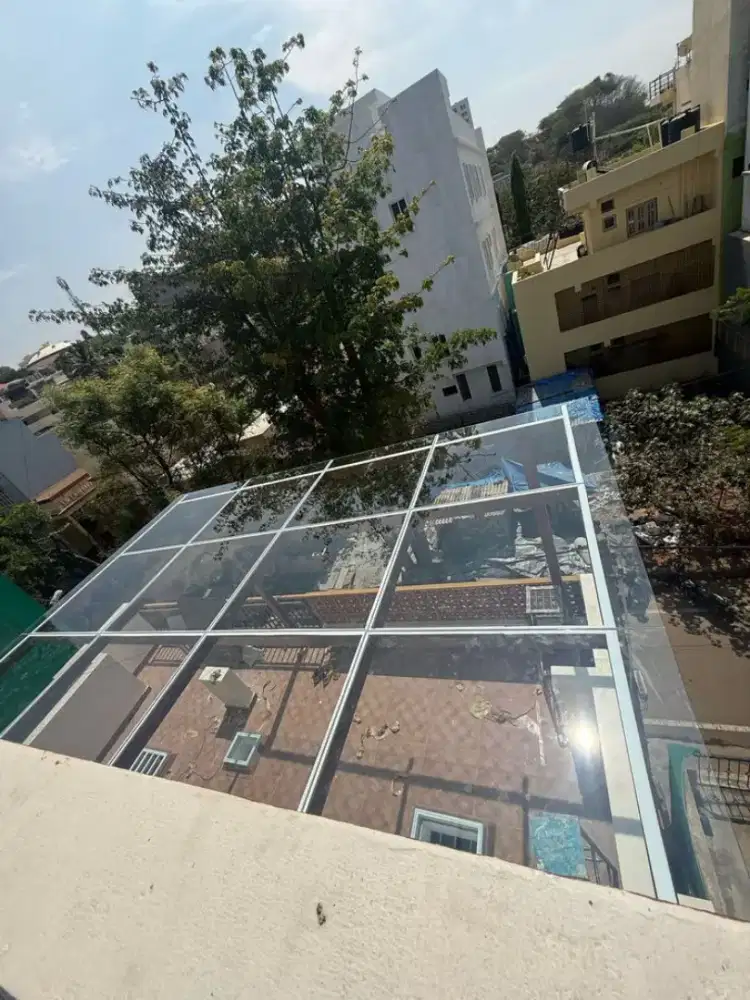 Kanopi kaca tempered 8 mm berkualitas