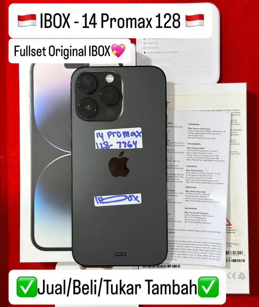 Iphone 14 Promax 128 Gb Space Black Resmi ibox