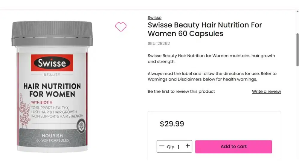 Swisse Hair Nutrition for Women