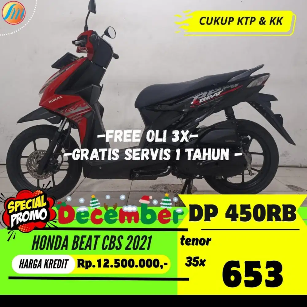 DP 450RIBU ANGSURAN RINGAN HONDA BEAT CBS 2021 PAJAK PANJANG FREE OLI