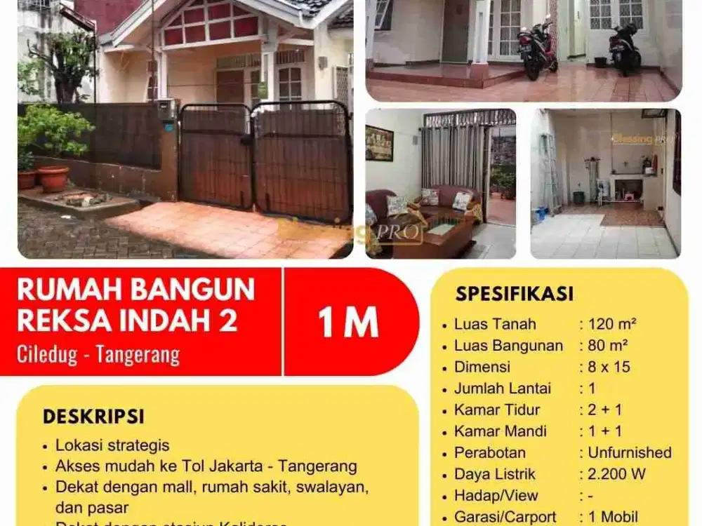 Dijual Rumah Bangun Reksa indah 2 Ciledug Tangerang