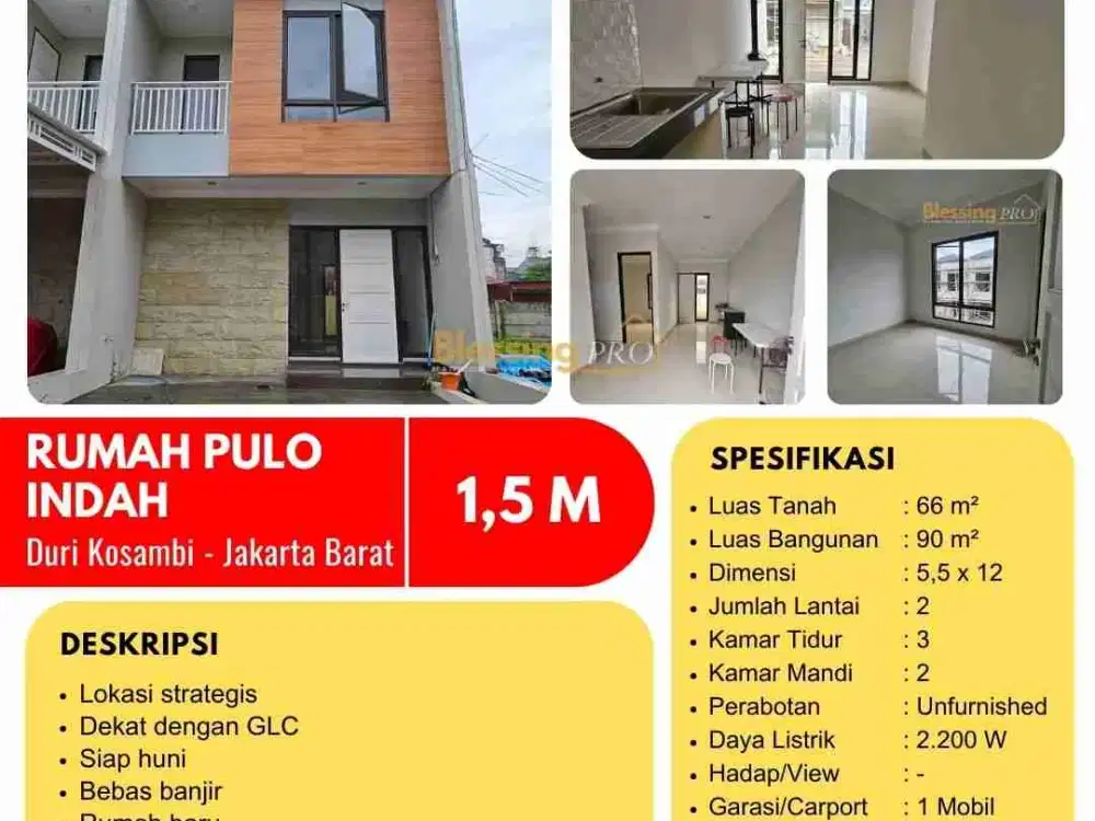 Dijual Rumah Duri Kosambi, bangunan baru siap huni