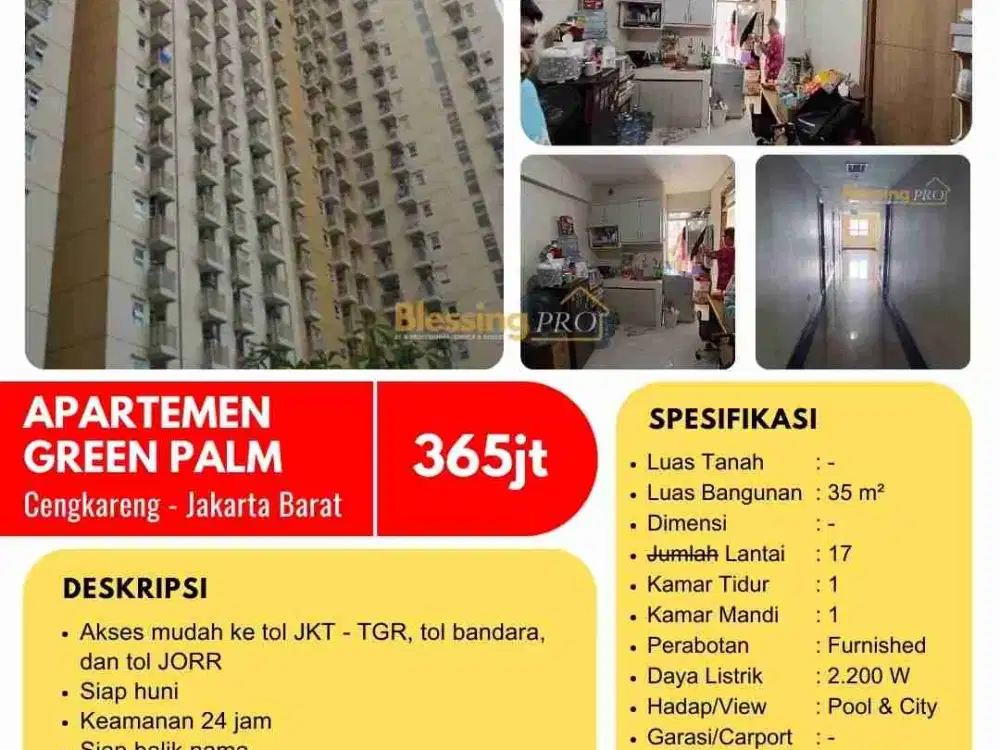 Dijual Apartemen Green Palm