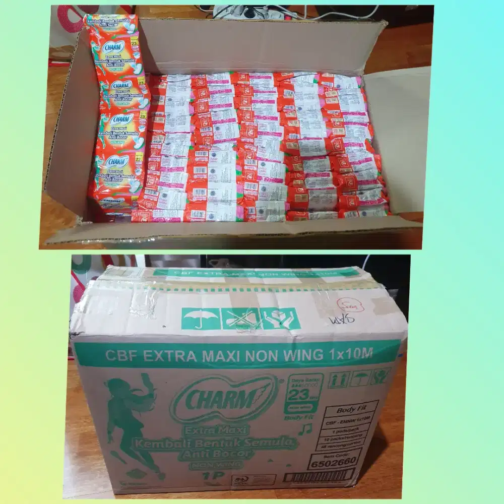 1Dus Charm Extra Maxi Non Wing 23cm isi 48 Renceng Pembalut Wanita