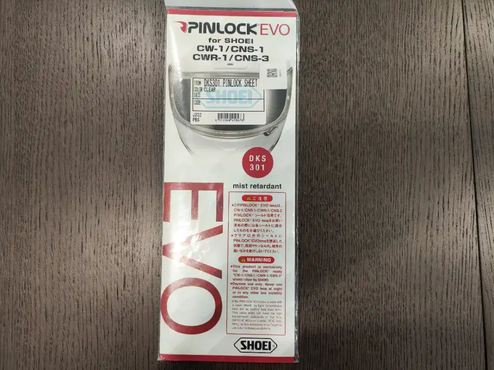 Shoei Pinlock Evo Antifog DKS 301 CW-1 CNS-1 CWR-1 CNS-3